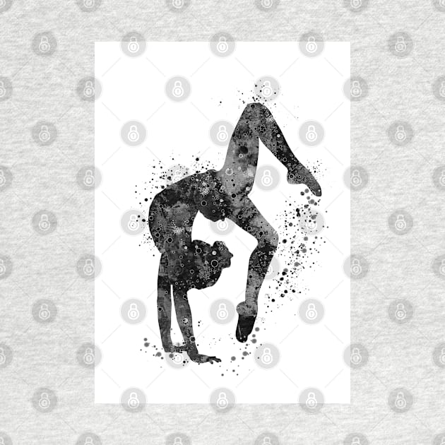 Gymnastics Tumbling Black and White Sports Gift by LotusGifts